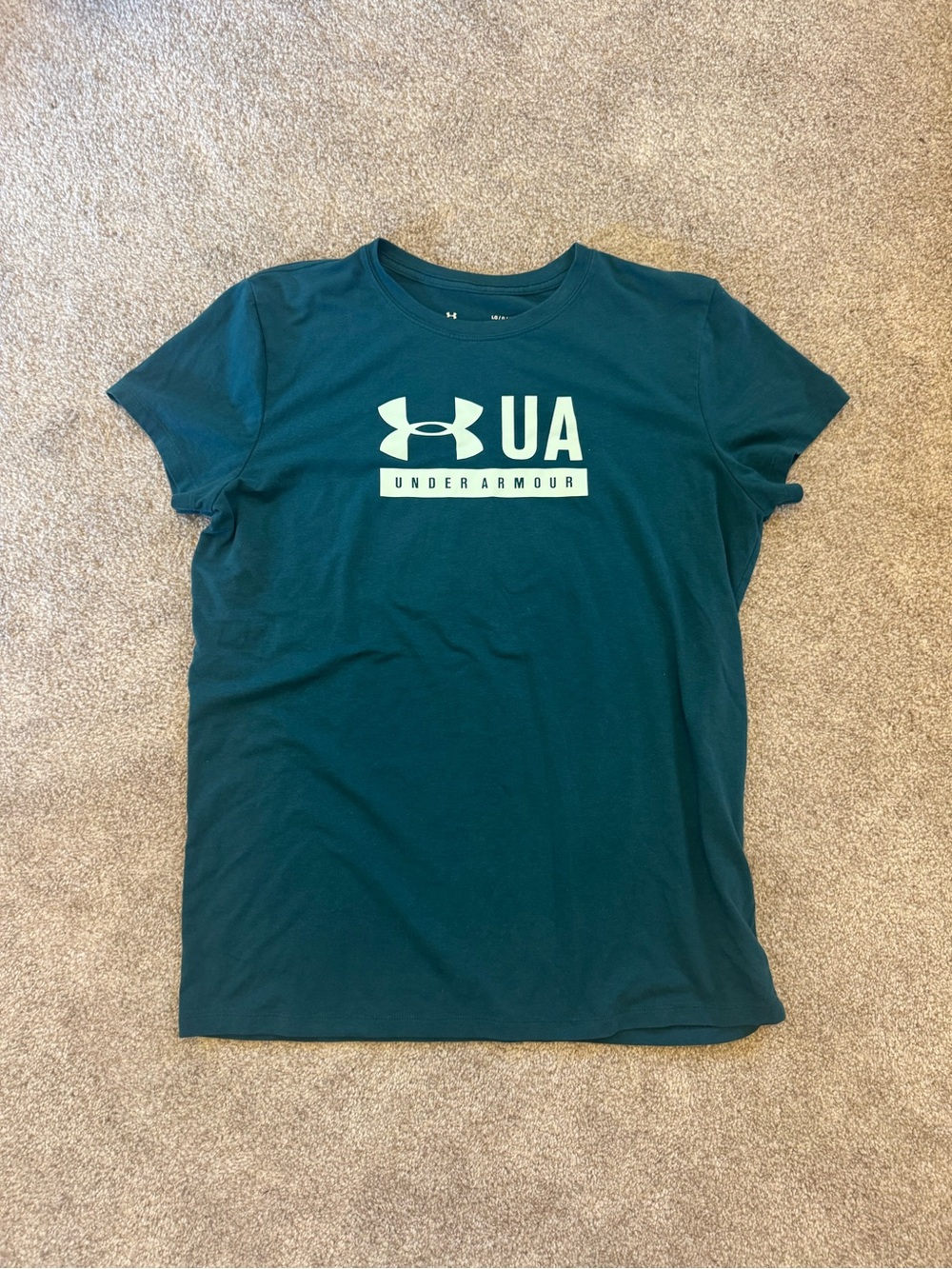Under Armour Teal Crewneck Logo Tee